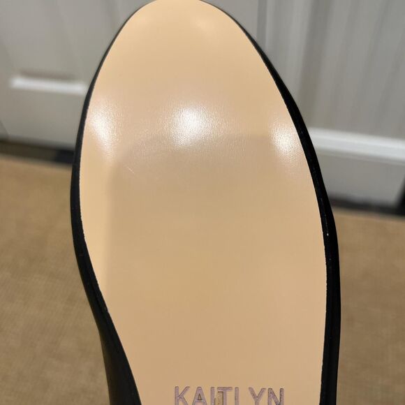 Kaitlyn Pan leather buckle black loafer mules - Picture 3 of 3